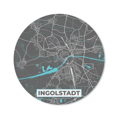 Produktbild von MuchoWow® Mauspad Mousepad Stadtplan - Karte - Ingolstadt - Blau - Deutschland - Karte 20x20 cm - Mousepads - Maus Mat - Pad - Mausunterlage - Schreibtischmatte