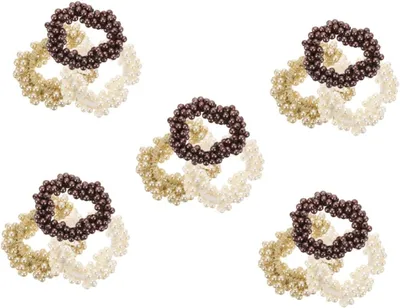 Produktbild von 15 Stück Haargummis mit Perlen für Zöpfe und Pferdeschwänze, Perlenhaarschmuck, Haarbänder, Tiara und elastisches Haarseil