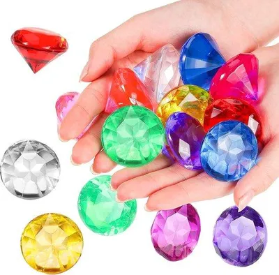 Obrázek produktu pro Akrylové kamínky – průhledné, ve tvaru diamantu – 32 mm, 30 kusů