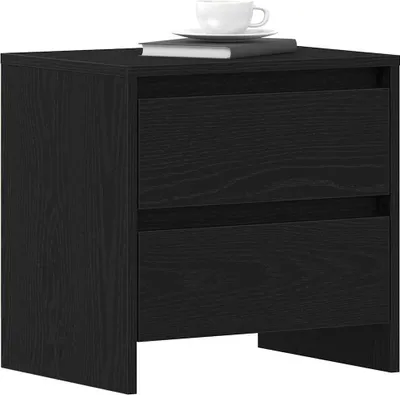 Image de vidaXL Table de nuit noir imitation chêne 45 x 34 x 44,5 cm Bois composite
