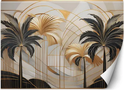Produktbild von Vlies fototapete Tropische Palmen 450x315 cm Feeby Beige inkl. Kleber einfache Montage