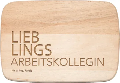 Produktbild von Mr. & Mrs. Panda Holzbrett Arbeitskollegin - Transparent - Geschenk, Kollegin, schneidbrett, Abschiedsgeschenk, brotzeitbrettchen, Frühstücksbrett, Geschenkidee, Spruch