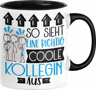 Produktbild von Kollegin Geschenk Tasse Lustig Geschenkidee für Kollegin Geburtstag So Sieht Eine Richtig Coole Kollegin Aus Frauen Spruch Abschied Abschiedsgeschenk (Schwarz)