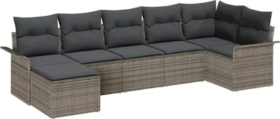 Produktbild von vidaXL Gartensofa-set 7 stk. Grau Poly-Rattan