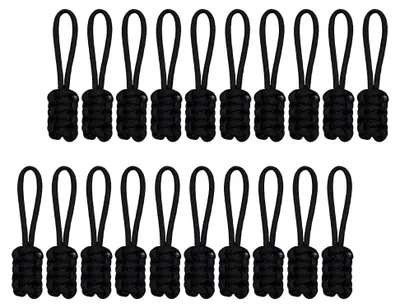 Produktbild von 20 Stück Nylon Paracord Reißverschlussverlängerungen für Rucksäcke, Jacken und Gepäck