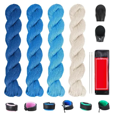 Produktbild von Sashiko Nähset mit 25 Nadeln und Farbgarne