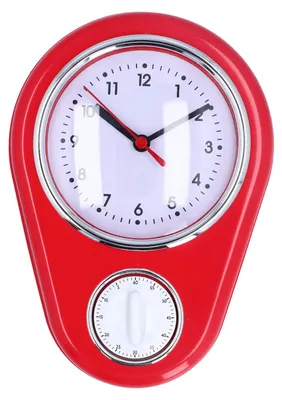 Obrázok produktu pre 9-palcové kuchynské nástenné hodiny s časovačom, multifunkčné, inovatívne, presné meranie času, tichá prevádzka, kremeňové hodiny do domácnosti, červené