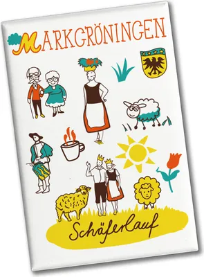 Produktbild von Markgröningen Wimmelbild Souvenir Souvenir Magnet - Schäferlauf