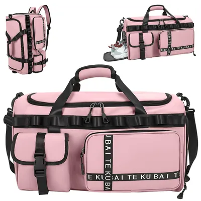 Sporttasche 65L mit Schuhfach & Nassfach, Rosa