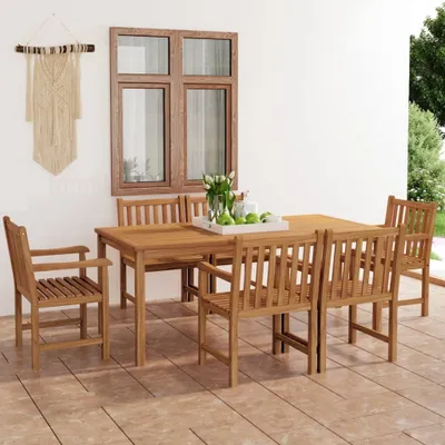 Produktbild von Möbel 7-tlg. Garten-Essgruppe Massivholz Teak - Gartenmöbelset 3059944