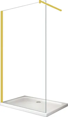 Produktbild von BuyLando LiLy 50x200 cm Walk in Duschwand Duschabtrennung Klarglas Gold