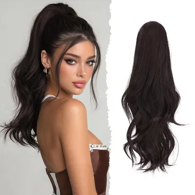 Produktbild von Haarverlängerung Pferdeschwanz mit Klammer, gewellt, 41 cm, Synthetik, Zopf für Frauen
