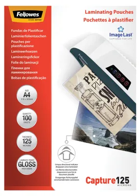 Image de Film de plastification Fellowes Capture A4 125 microns brillant 100P