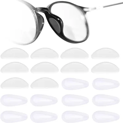 Imagen del producto de Almohadillas adhesivas de silicona para gafas, 40 unidades, transparentes, antideslizantes