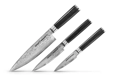 Produktbild von Samura Damascus 3-Messer-Set - VG10, G10-Griffe, Premium-Geschenkbox