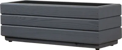 Produktbild von ALFALUX Blumenkasten Blumentöpfe Pflanzkasten Holz Kübel ANTHRAZIT 50x17x17cm