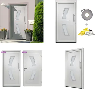 Zdjęcie produktu dla vidaXL Drzwi wejściowe białe 108x200 cm - Drzwi wejściowe - Drzwi wejściowe - Drzwi wejściowe