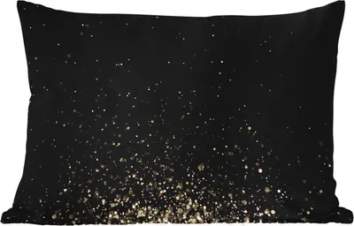 Produktbild von MuchoWow® Outdoor Kissen - Glitter - Abstrakt - Schwarz - 60x40 cm - Wetterfest - Lounge Kissen - Zierkissen - Kissen für Innenräume