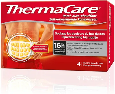 Immagine prodotto di ThermaCare - cerotto autoriscaldante per la schiena - allevia il dolore lombare - 8 ore di calore costante - confezione con 4 cuscinetti per la schiena