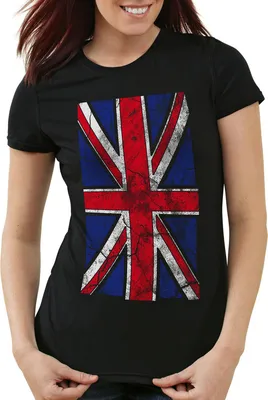 Produktbild von style3 Jack Union Flagge Damen T-Shirt Großbritannien England Great Britain, Farbe:Schwarz, Größe:M