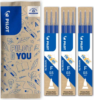 Produktbild von PILOT Ersatzmine FriXion Point/Point Clicker 0.5 - 9er Set, Blau