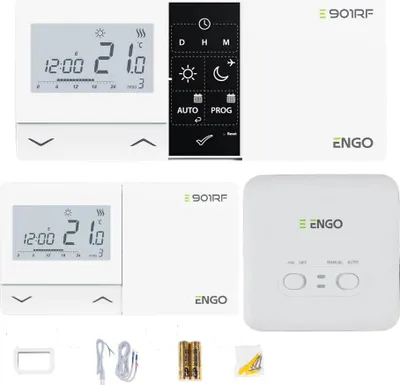 Zdjęcie produktu dla ENGO | Regulator temperatury E901RF - biały - programowalny - oszczędność energii - łatwa instalacja