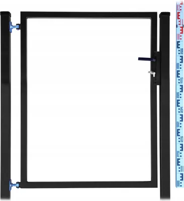 Produktbild von Gartentor - Rahmen für Zaunlatten und Paneele 120 cm Schwarz RAL9005 + PFOSTEN Zaunlatten