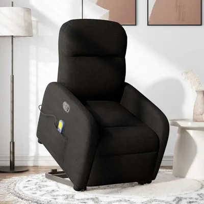 Produktbild von vidaXL Elektrischer Massagesessel mit Aufstehhilfe Schwarz Stoff