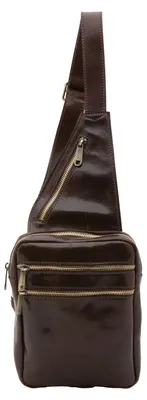 Image de Sac bandoulière pour homme, en cuir de vachette véritable, avec bandoulière réglable, fabriqué en Italie