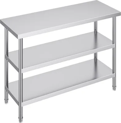 Zdjęcie produktu dla Stół kuchenny ze stali nierdzewnej - Blat do przygotowywania posiłków - Stół 457x1219mm - Solidny blat kuchenny