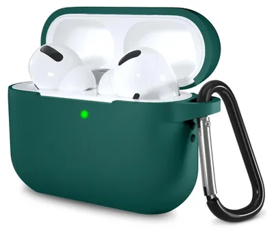 Zdjęcie produktu dla Techsuit Silikonowe etui do AirPods Pro 1 2 ultracienkie, - ciemnozielone
