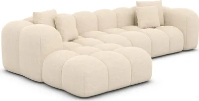 Produktbild von Strukturstoff L-Form Sofa Valora Creme Links