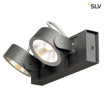 Produktbild von SLV 1000129 KALU LED 2 Wand- und Deckenleuchte schwarz 3000K 60°