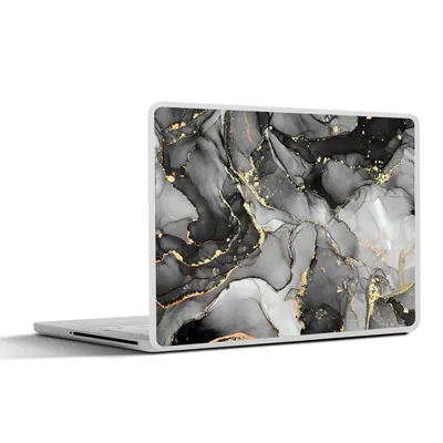 Produktbild von MuchoWow® Laptop Aufkleber Sticker Cover Marmor - Schwarz - Gold - Grau 31x22.5 cm - Laptop-Deko
