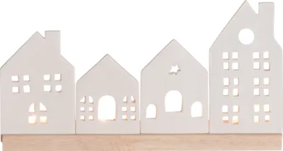 Obrázok produktu pre Porcelánový svietnik 30 x 8 x 16 cm, motív mesta