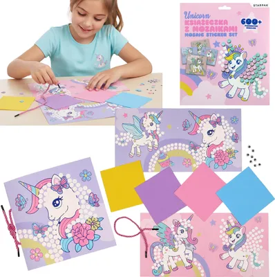 Produktbild von Einhorn Kreativset, Mosaikbuch, 600 Sticker Schaumstoffaufkleber