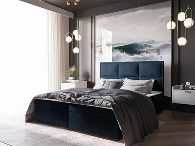 Obrázek produktu pro Kontinentální postel 180x200 MAHERA - tmavě modrá