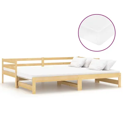 Produktbild von vidaXL Ausziehbares Tagesbett 2x(90x200) cm Massivholz Kiefer
