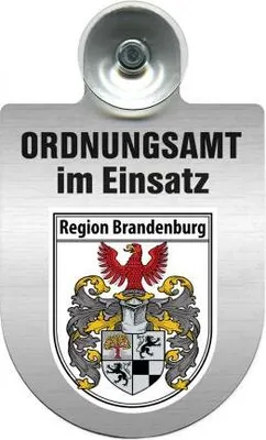 Produktbild von Einsatzschild Windschutzscheibe incl. Saugnapf - Ordnungsamt im Einsatz - 309400- incl. Regionen nach Wahl Color - Region Brandenburg