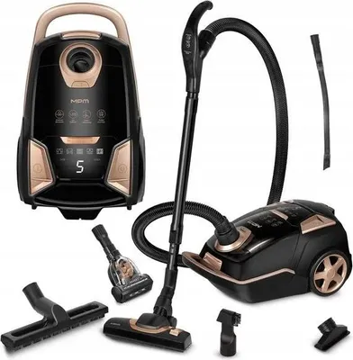 Produktbild von Staubsauger Mit Beutel Mpm Mod-55 Schwarz-Gold 750W, 6 Bürsten, Hepa, 65Db