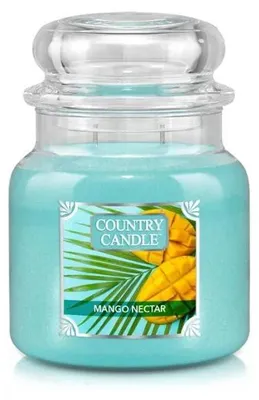 Image de Bougie parfumée Country Candle, parfum Mangue Nectar, taille moyenne, avec 2 mèches (453 g)