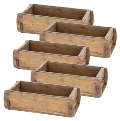 Produktbild von Novaliv 5x Holzkiste Vintage 30 x 15 x 10 cm Alte Ziegelform Holz EIN KAMMER Allzweckkiste aus recyceltem Altholz Jede Form EIN Unikat - Geschenkkiste