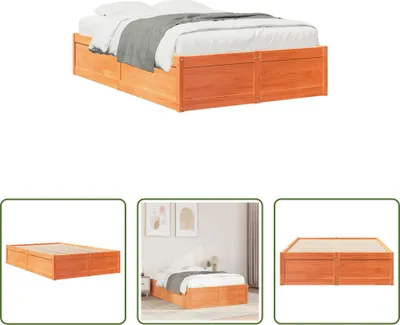 Produktbild von The Living Store Massivholzbett ohne Matratze Wachsbraun 120x200 cm Kiefernholz