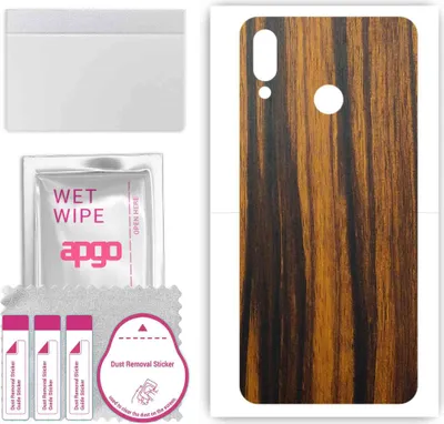 Produktbild von apgo Rückseite Schutzfolie, Skin, kompatibel mit Huawei Y9 (2019), Hinten Displayschutzfolie aus Vinylfolie, kratzfest, einfache Montage - Tigerwood