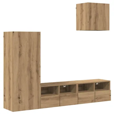 Obrázok produktu pre vidaXL TV nástenné skrinky 4 ks Artisan dub materiál na báze dreva