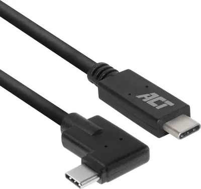 Produktbild von ACT USB 3.2 Gen1 Anschlusskabel C-Stecker (gerade) - C-Stecker (gewinkelt) 2 Meter AC7407