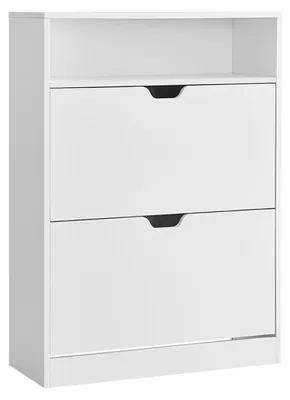 Obrázek produktu pro Skříň na boty – organizér na boty – úložná skříň – nastavitelné přihrádky – 24 x 80 x 102 cm – bílá