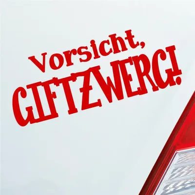 Produktbild von Auto Aufkleber Vorsicht Giftzwerg Zwerg Gift JDM 15x6 cm Rot Sticker Heckscheibenaufkleber
