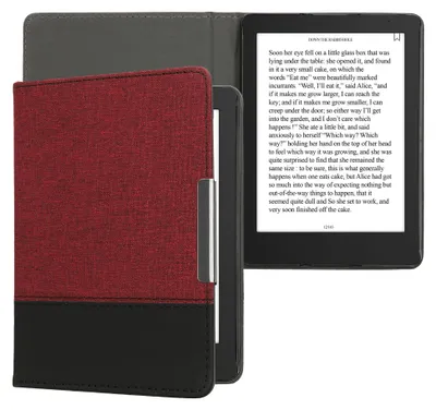 Produktbild von kwmobile Hülle kompatibel mit Kobo Aura Edition 2 - Canvas eReader Schutzhülle Cover Case - Dunkelrot Schwarz