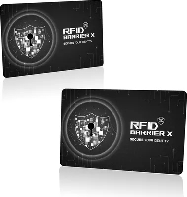 Produktbild von RFID BARRIER X 2x NFC RFID Karte Karten Set RFID & NFC Schutz Blocker Card für EC Kreditkarten Ausweis